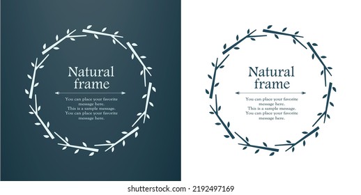 A set of design materials with natural frames and motifs