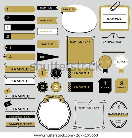A set of design materials suitable for use in headlines, titles, and similar applications. Vector illustration.