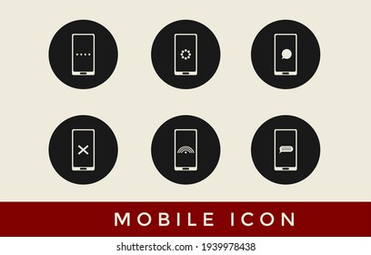set design mobile icon bundle for application