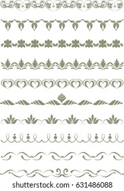 Set of design ornamental elements in retro style