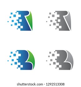 Set of design pixel paper for your best business company symbol. Vector design pixel technology. Vector illustration EPS.8 EPS.10
