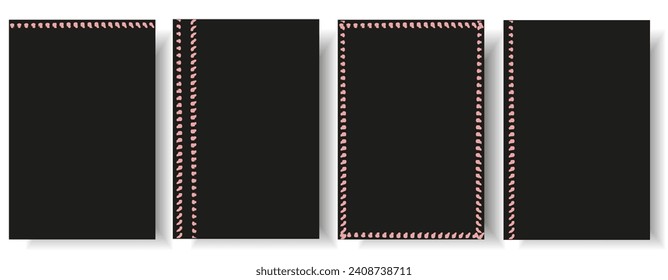 Set design postcard and card cover with Hand Drawn Frame and Copy Space. Collection notepad template cover with Chalk geometric line. Vector illustration. EPS 10