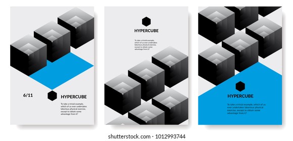 A set of design posters for exhibitions, conferences. Easily transformed, adapted, customized.