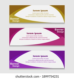 Set of Design Print Banner or Web Template. can be Used for Workflow Layout, Diagram, Web Design, and Label Vector