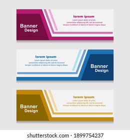 Set of Design Print Banner or Web Template. can be Used for Workflow Layout, Diagram, Web Design, and Label Vector