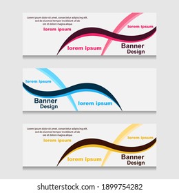 Set of Design Print Banner or Web Template. can be Used for Workflow Layout, Diagram, Web Design, and Label Vector