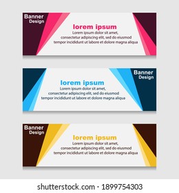 Set of Design Print Banner or Web Template. can be Used for Workflow Layout, Diagram, Web Design, and Label Vector