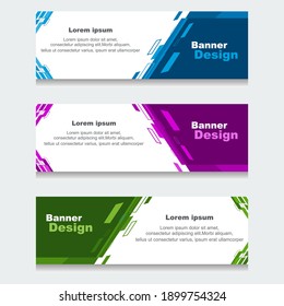 Set of Design Print Banner or Web Template. can be Used for Workflow Layout, Diagram, Web Design, and Label Vector