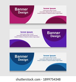 Set Of Design Print Banner Or Web Template. Can Be Used For Workflow Layout, Diagram, Web Design, And Label Vector