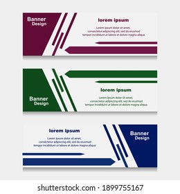 Set of Design Print Banner or Web Template. can be Used for Workflow Layout, Diagram, Web Design, and Label Vector

