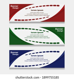 Set of Design Print Banner or Web Template. can be Used for Workflow Layout, Diagram, Web Design, and Label Vector
