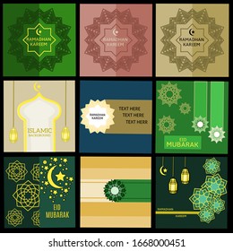 Set of design ramadhan kareem background. 
