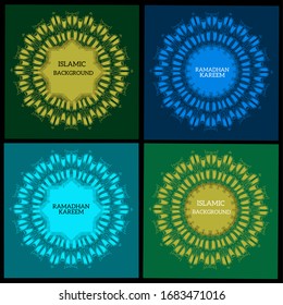 Set of design ramadhan kareem, islamic background. 