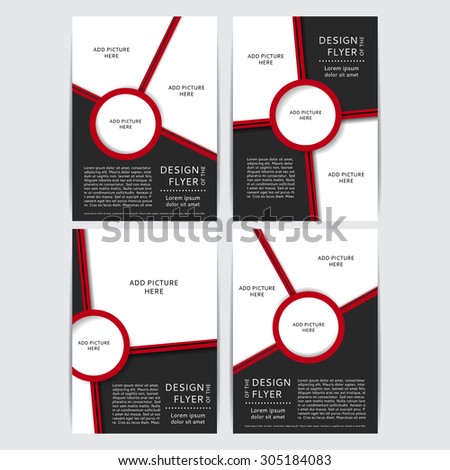 Set of design of the red and black flyers vector illustration. Red and black Poster templates for your business.