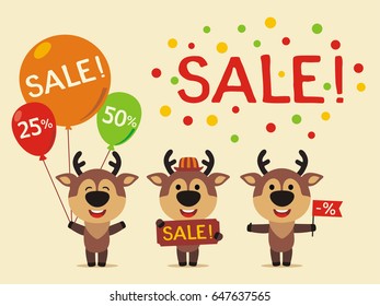 Set for design sale with deer. 