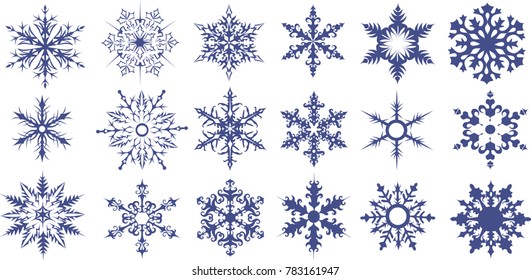 Set of design snowflakes 