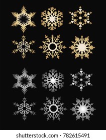 Set of design snowflakes - Vector