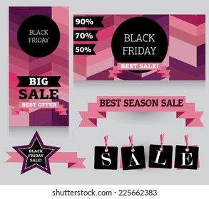 set of design template for black friday sale, vector illustration