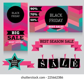 set of design template for black friday sale, vector illustration