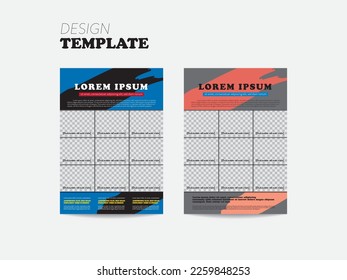 Set of design template blank for add images, information. Editable template suitable for menu, advertising, poster, banner, social media, book, print ad, leaflet, marketing, flyer. Poster layout.