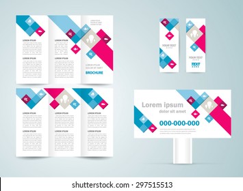 Set design template flyer, brochure, banner colored squares