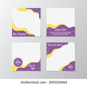 Set of design template for social media feed promotion