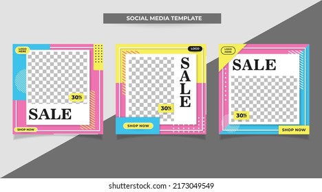 set of design templates for fashion. for social media post promotion or for printing