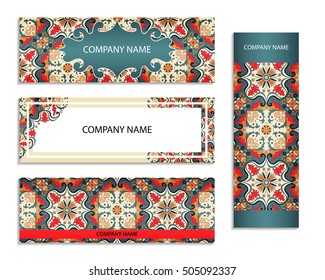 Set of design templates for flyers. Template of cover design color pattern. Colored vector illustration for corporate identity, form style.