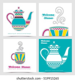 A set of design templates. An invitation to tea.
