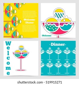 A set of design templates. An invitation to tea.