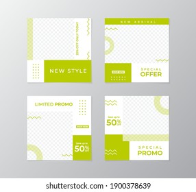 Set of design templates for social media feed and post. Promotion template with modern style design. Suitable for promoting your product online