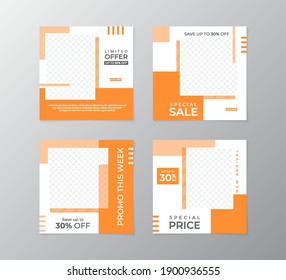 Set of design templates for social media feed and post. Promotion template with modern style design. Suitable for promoting your product online