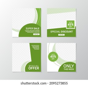 Set of design templates for social media feed and post. Promotion template with modern style design. Suitable for promoting your product online