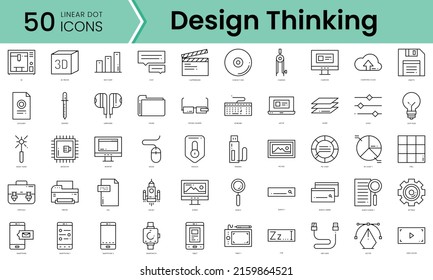 Set Design Thinking Icons Line Art Stock Vector Royalty Free Shutterstock