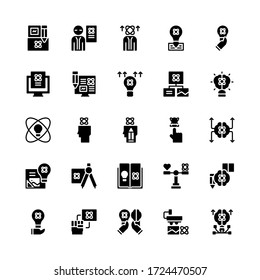 Juego de diseño Pensamiento Ciencia icono de estilo de glifo - vector