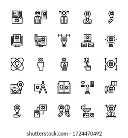 Set of Design Thinking Science outline style icon - vector