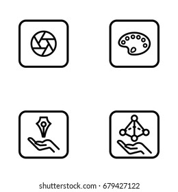 Set of design vector thin line icons.