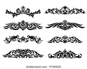 set of design vintage elements isolated on white
