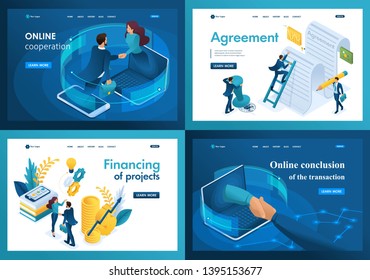 Set design web page templates of company cooperation. Modern illustration concepts for website and mobile website development.