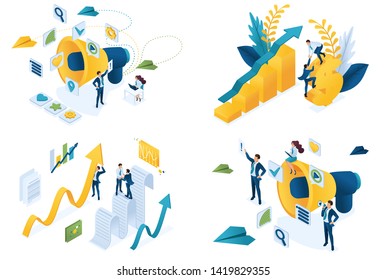 Set design web page templates of digital marketing. Modern illustration concepts for website and mobile website development