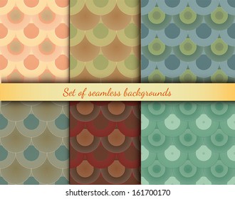 Set of designed colorful backgrounds with circles