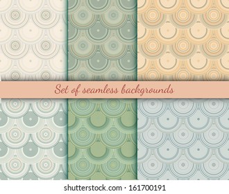 Set of designed colorful backgrounds with circles