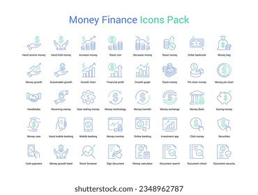 Set is designed with suitable visuals for all Money financial and investment