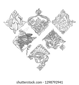 set of designer  elements. hand-drawn vector