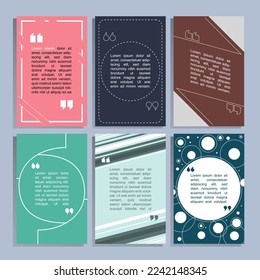 A set of designer empty templates and frames for text and quotes.