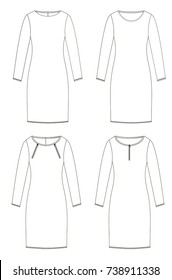 set of designers dress with sleeves