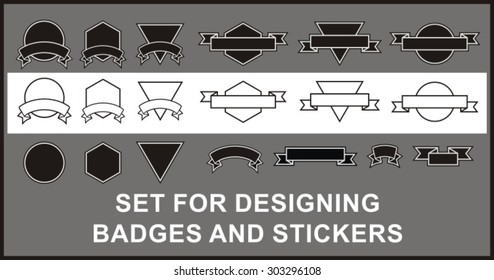 Set for designing badges and stickers