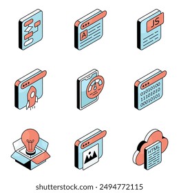 Set of Designing Equipment Flat Icons

