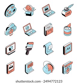 Set of Designing Flat Icons 

