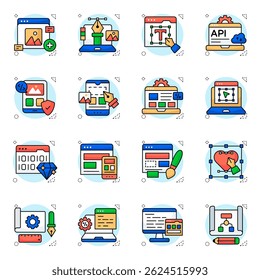 Set of Designing Flat Icons